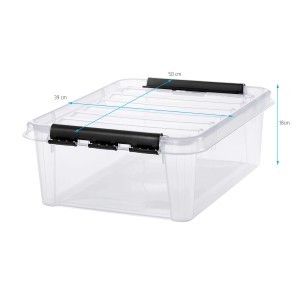 Transparente SmartStore Classic Aufbewahrungsbox mit Deckel, 20 Liter.