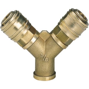 Einhell Verteiler R 3/8 Innengewinde mit 2 Schnellkupplungen für Kompressoren.