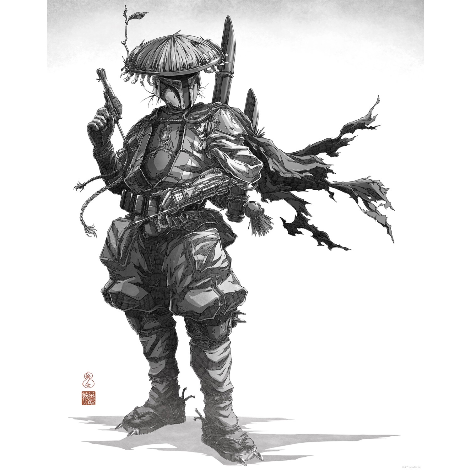 Komar Wandbild Star Wars Vision Samurai Bounty Hunter 40 cm x 50 cm Schwarz günstig online kaufen