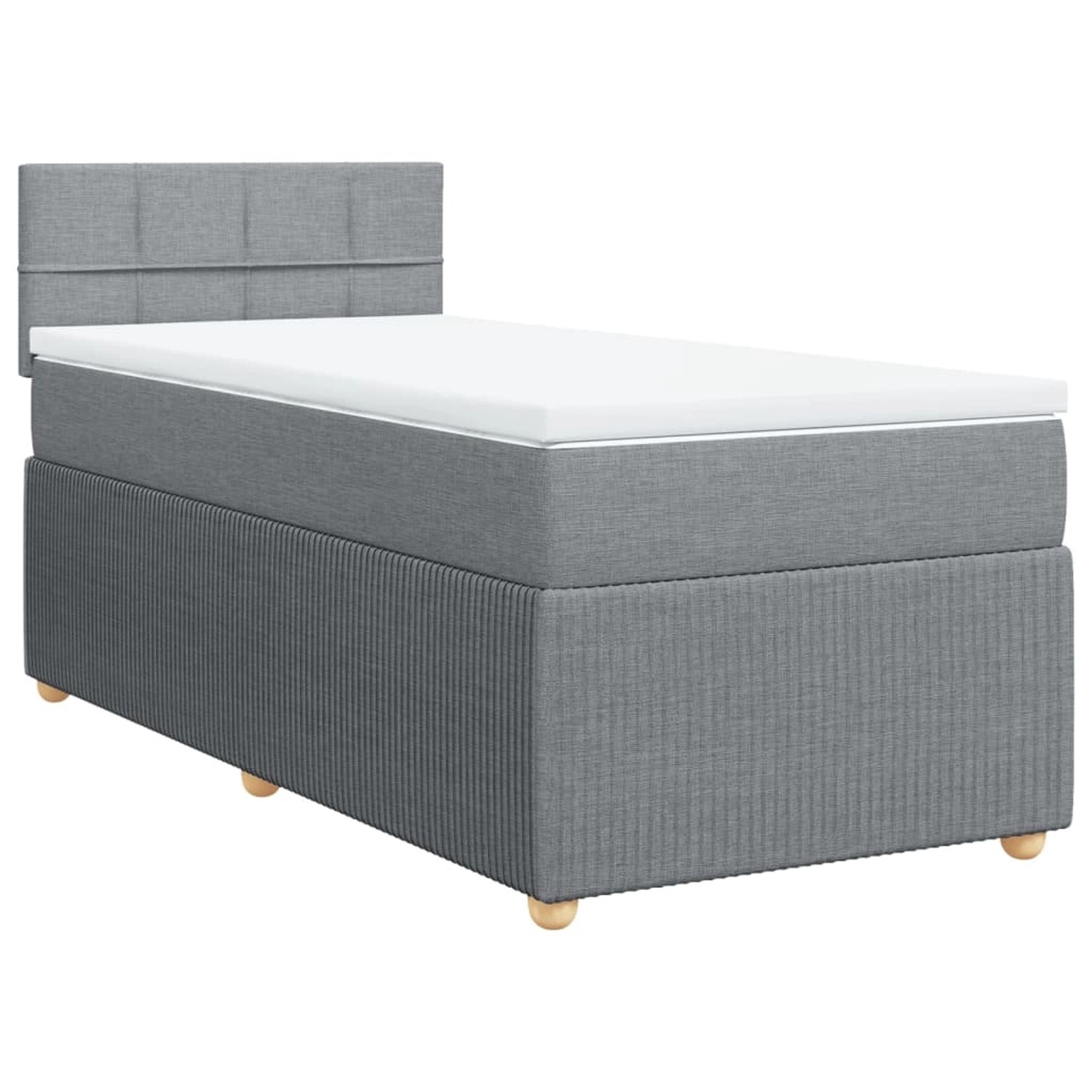 vidaXL Boxspringbett mit Matratze Hellgrau 90x190 cm Stoff2102556 günstig online kaufen