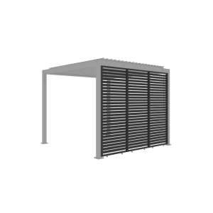 MWH FF-CR Lamellenwand 93cm Anthrazit für Pergola. Feste Sichtschutzwand mit horizontalen Lamellen für mehr Privatsphäre & Sonnenschutz.