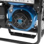 Detailaufnahme: Güde Stromerzeuger GSE 3701 RS Benzin, blauer Motor, schwarzer Luftfilter.