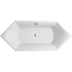 Villeroy & Boch Squaro Sechseck-Badewanne, 190x80 cm, Weiß Alpin, Aufsicht