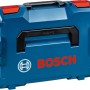 Blaue Bosch Professional L-Boxx 136 Werkzeugkiste des MobilitySystem mit schwarzem Tragegriff und roten Akzenten.