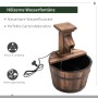 Outsunny Gartenbrunnen aus Tannenholz und Metall im Natur-Look, Ø27x37cm.