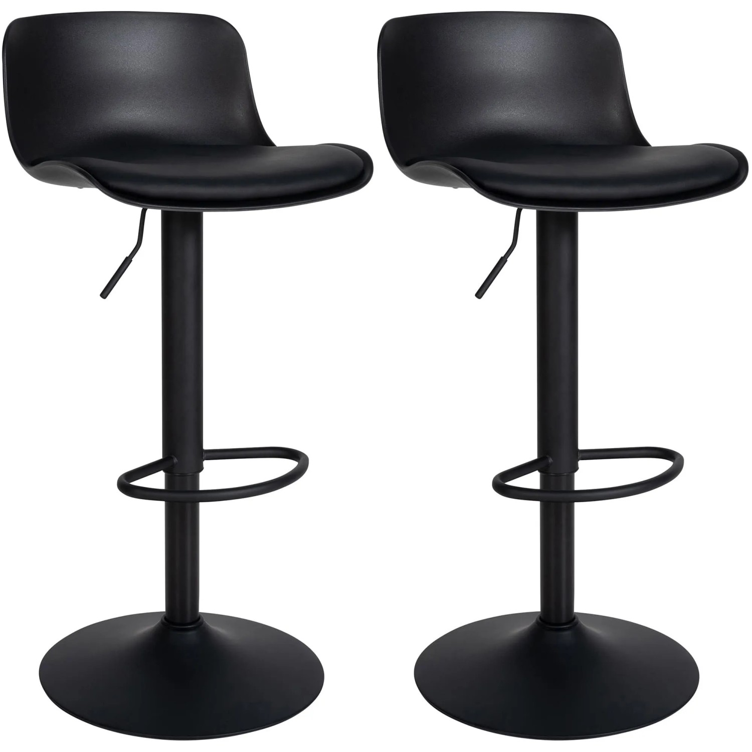 DELUKE 2er Set Barhocker CABEL Kunstleder Schwarz 43,5x46x75cm Barstuhl Höhenverstellbar Mit Lehne Drehbar Tresenhocker ...