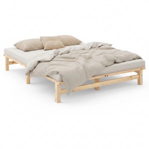 Homestyle4u Holzbett Jugendbett Palettenbett 160x200 mit Lattenrost Natur Futonbett 3190