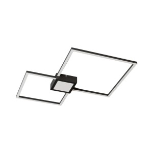 Lindby LED Deckenleuchte Duetto 8032233 Dimmbar Modern in Schwarz aus Aluminium 1-flammig Wohnzimmerleuchte