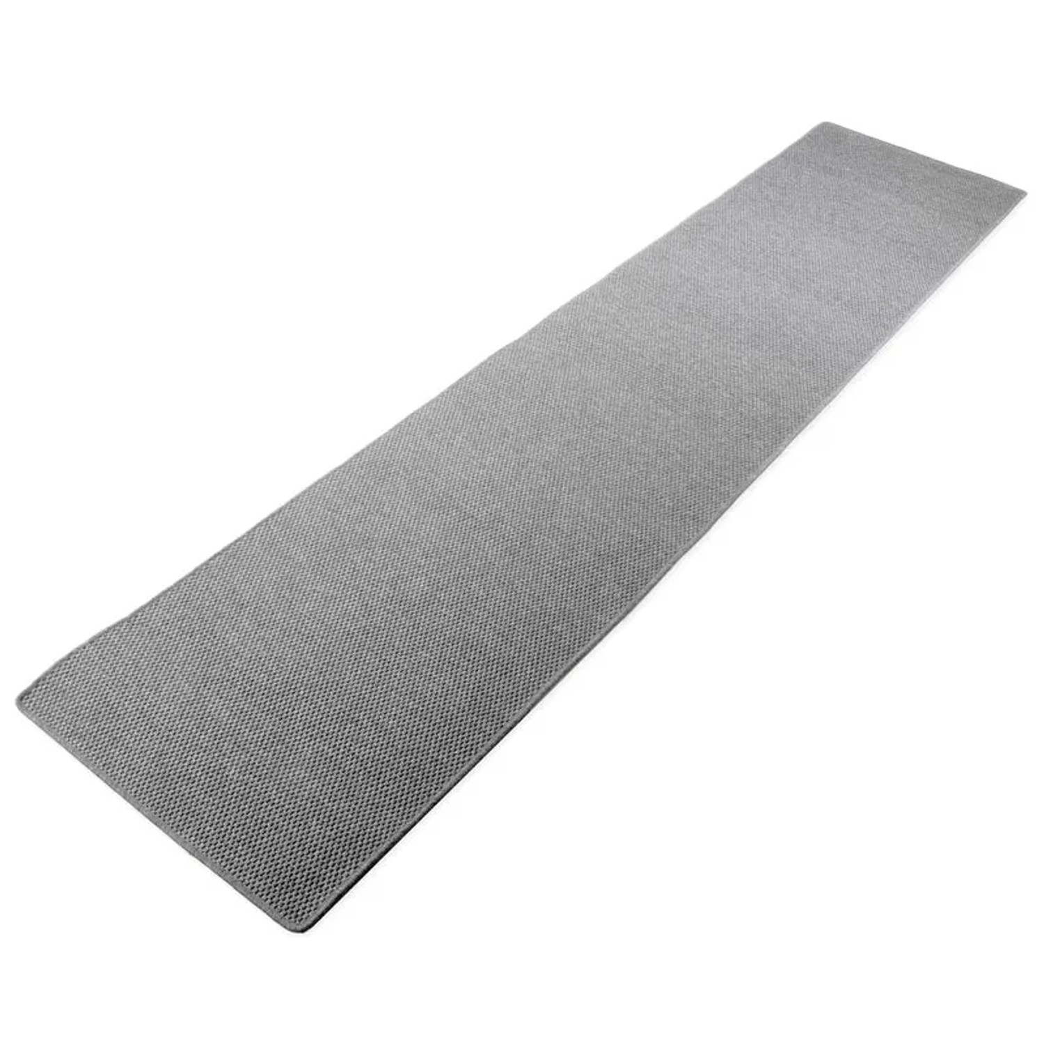 Silberner KARAT Teppich Kalkutta in Sisaloptik, nach Maß 200x450cm. Meterware, robust und pflegeleicht.