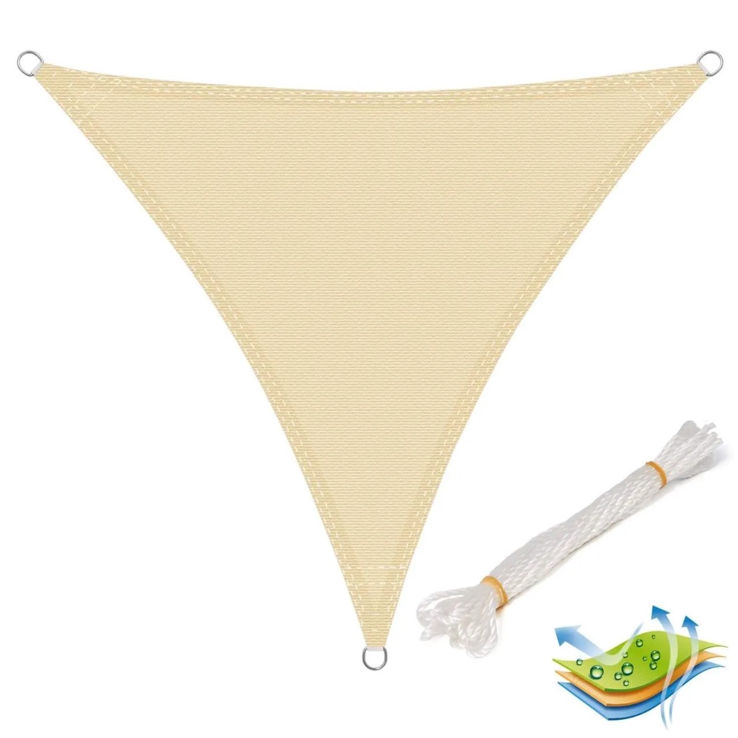 WOLTU Sonnensegel Sonnenschutz HDPE Windschutz UV Schutz Creme 5x5x5 m