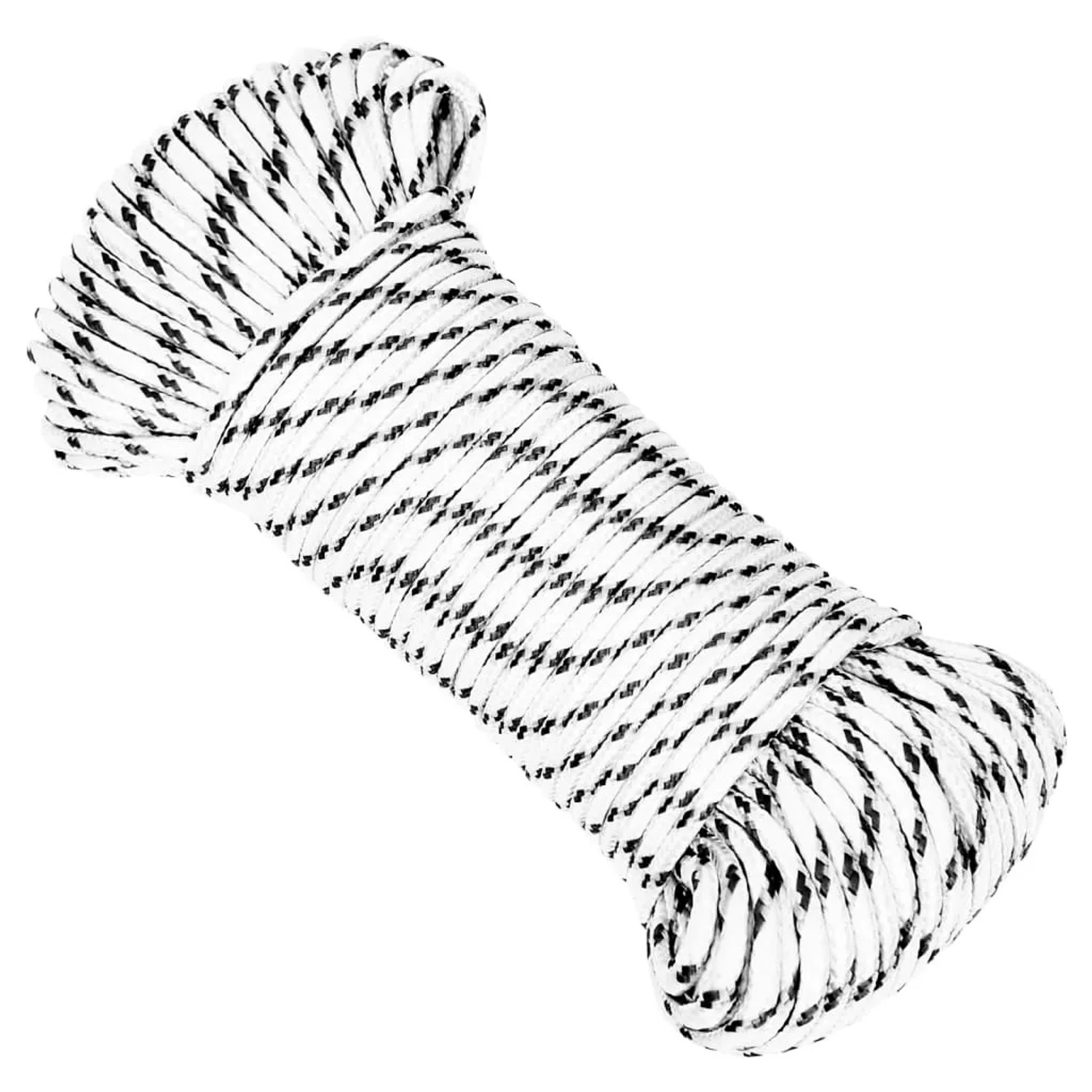 vidaXL Bootsseil Geflochten Weiß 5 mmx50 m Polyester 152757