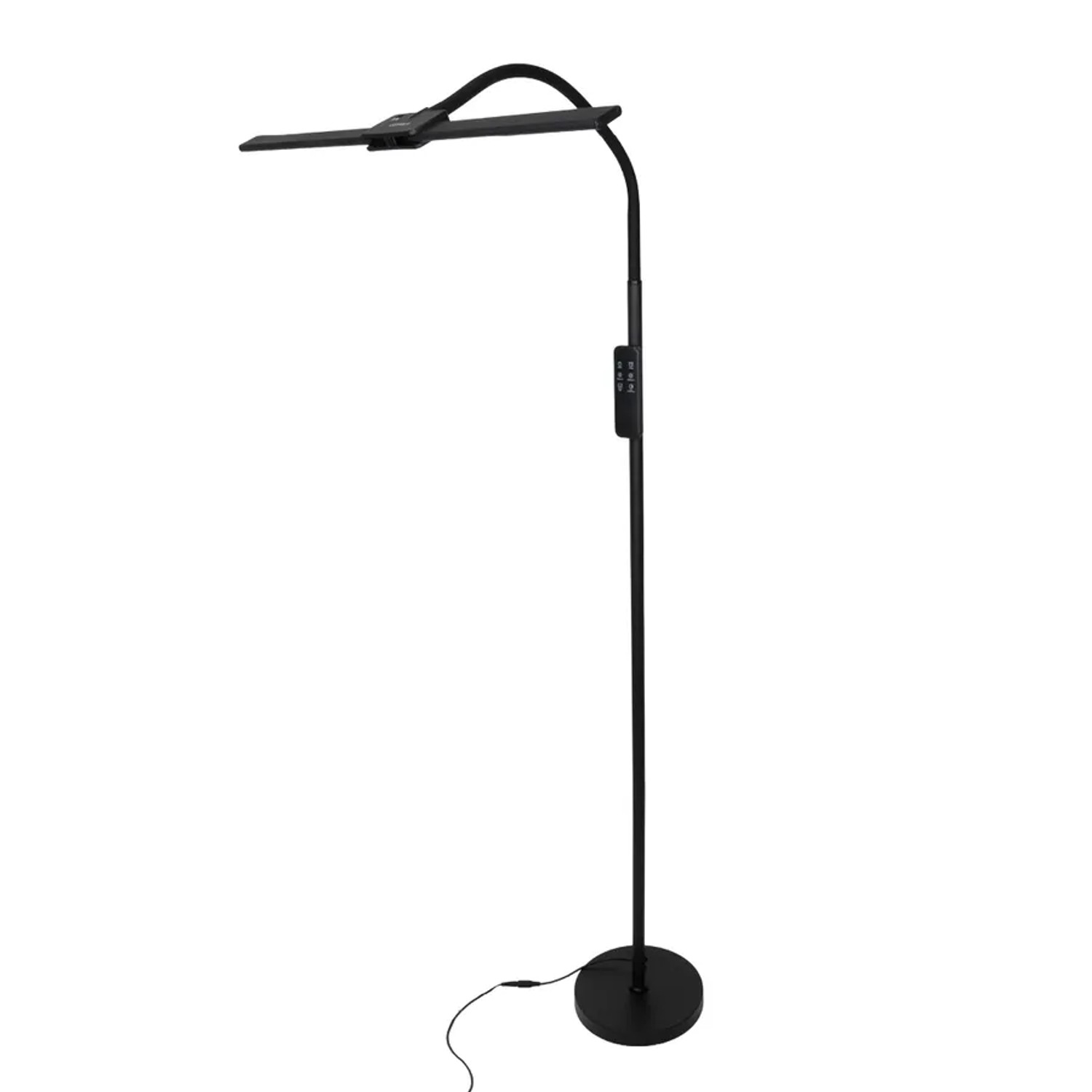 LUXULA LED Schreibtischlampe Doppelkopf 18W 3000- 6500K Warm- Kaltweiß Stehlampe Kontaktloser Sensor Schwarz Flexibel