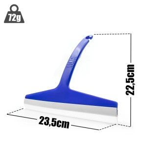 Blauer BigDean Duschabzieher, 23,5 cm breit, für streifenfreie Reinigung im Bad.