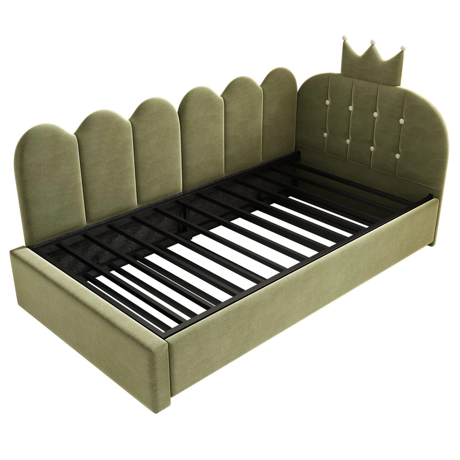 Merax Sofa Bett 90x200 cm Ausziehbett Samt Grün Kinderbett