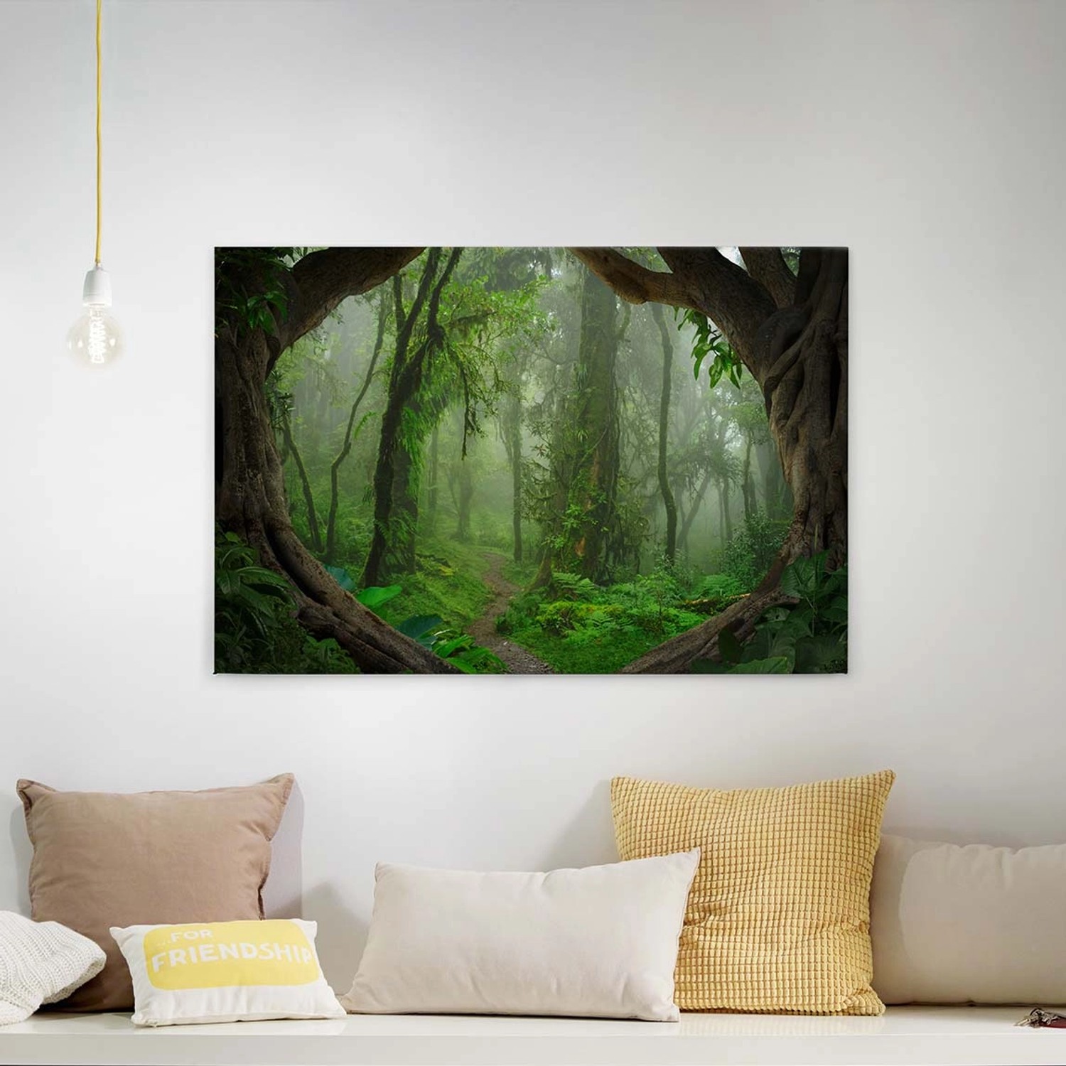 Bricoflor Leinwand Mit Urwald In Grün Wohnzimmer Und Schlafzimmer Leinwandbild Mit Dschungel Querformat Bild Auf Canvas 