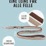 Verstellbare Rudelkönig Hundeleine Paola, 230 cm lang, rosefarben. Führleine aus Nylon mit Karabiner.