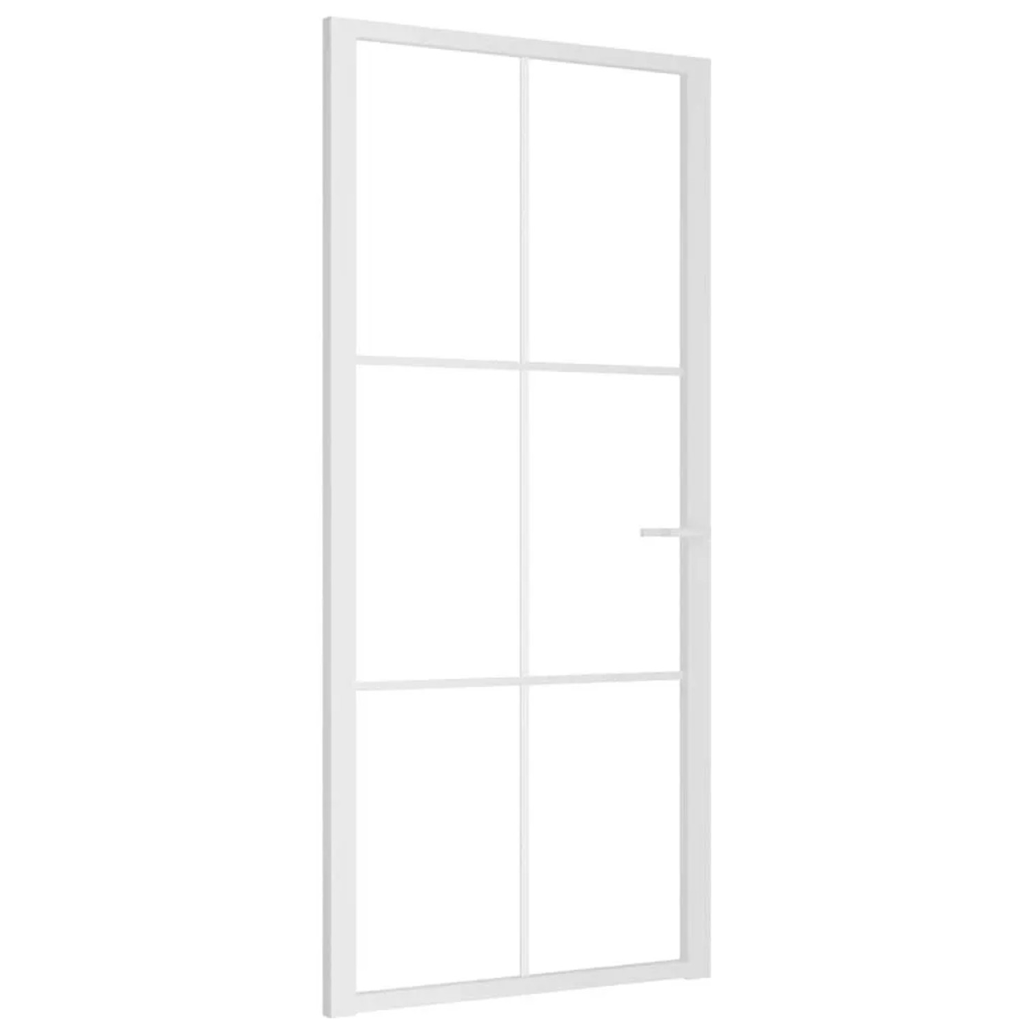 vidaXL Innentür 93x201,5 cm Weiß ESG-Glas und Aluminium 350574