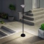 Schwarze LED Solar Stehleuchte Nora, 139cm, für Garten und Terrasse. Solar-Wegeleuchte mit warmweißem Licht.