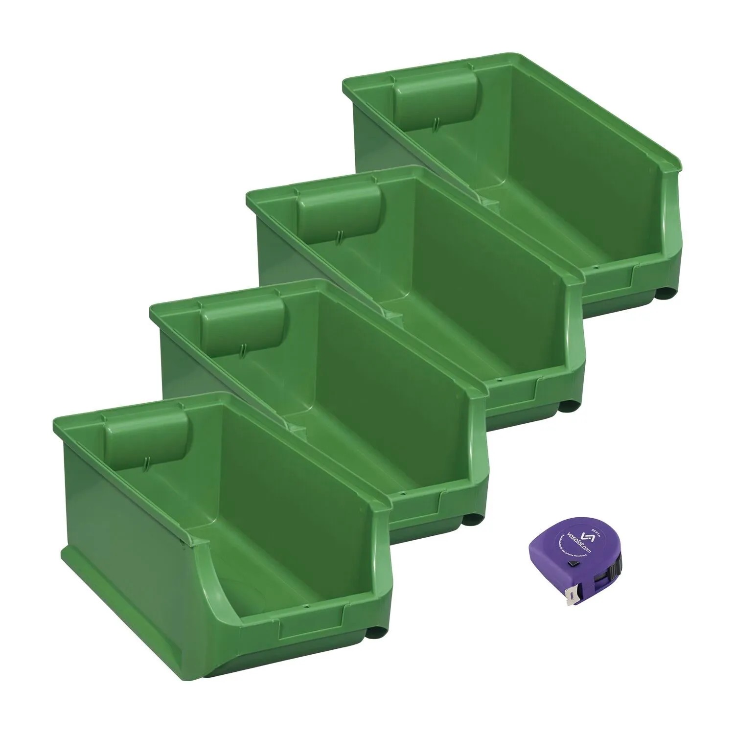 vasalat Set Stapelboxen Größe 4 355x205x150 mm Grün 4 Stück