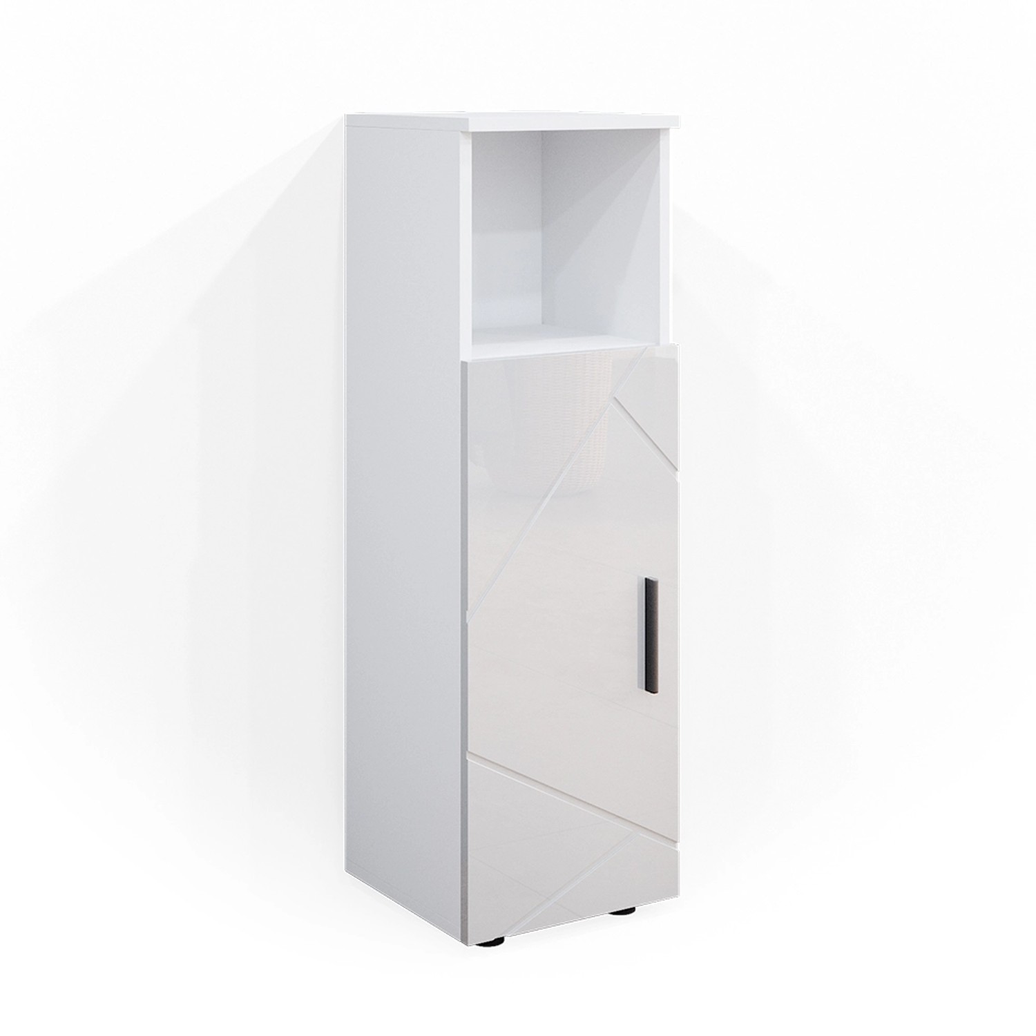 Vicco Midischrank Irma Weiß Hochglanz 30 x 95 cm