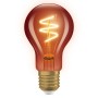 Osram LED-Lampe E27 in Glühbirnenform A60 mit Spiralfilament, 3W, 1800K. Kupferfarbenes Glasgehäuse.