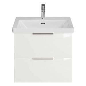 Steinkamp Waschtischunterschrank Living 2.0 mit Villeroy & Boch Waschtisch Subway 3.0, schneeweiß glänzend.