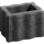 Anthrazitfarbener Pflanzstein Wellino mit Wellendesign, 30x20x20 cm.