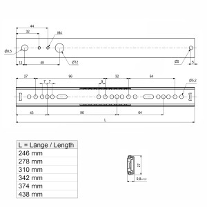 SOTECH Teilauszug 15 Kg 310 mm KT2-15-H27-L310-NF