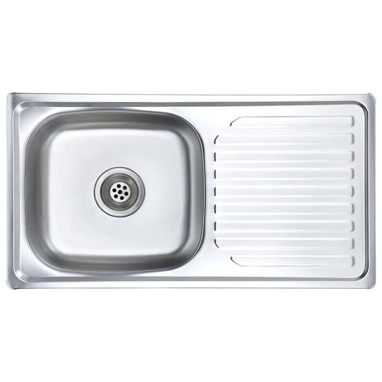 vidaXL Einbauspüle mit Sieb und Siphon Edelstahl 145073
