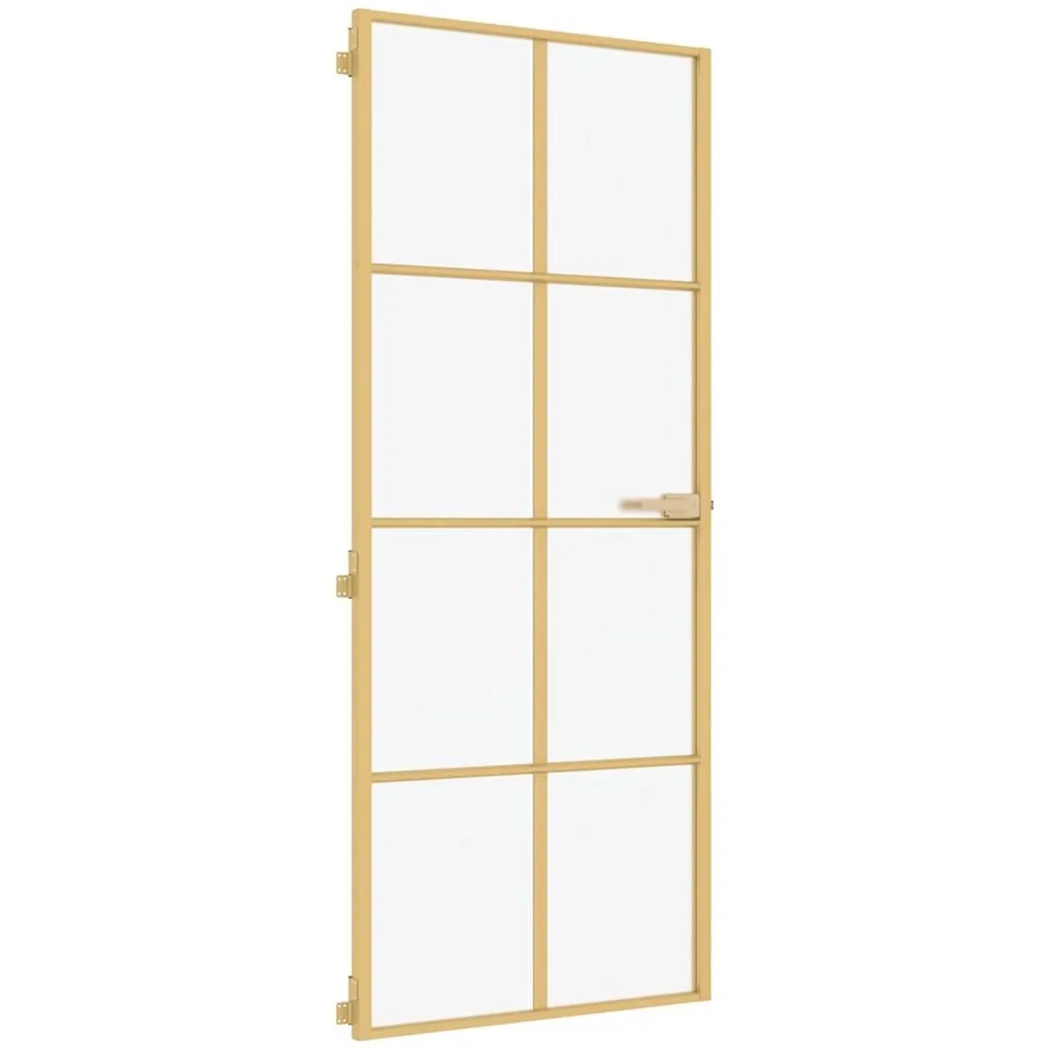 vidaXL Innentür Schlank Golden 83x201,5 cm Hartglas und Aluminium 155145
