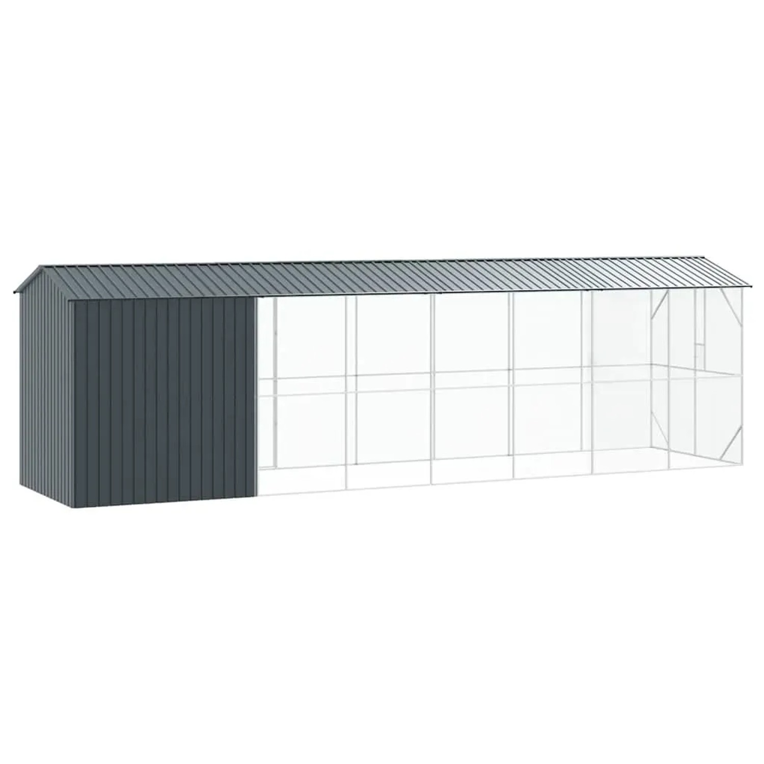 vidaXL Vogelkäfig Anthrazit 860 x 208 x 247 cm Verzinkter Stahl 3325155_5
