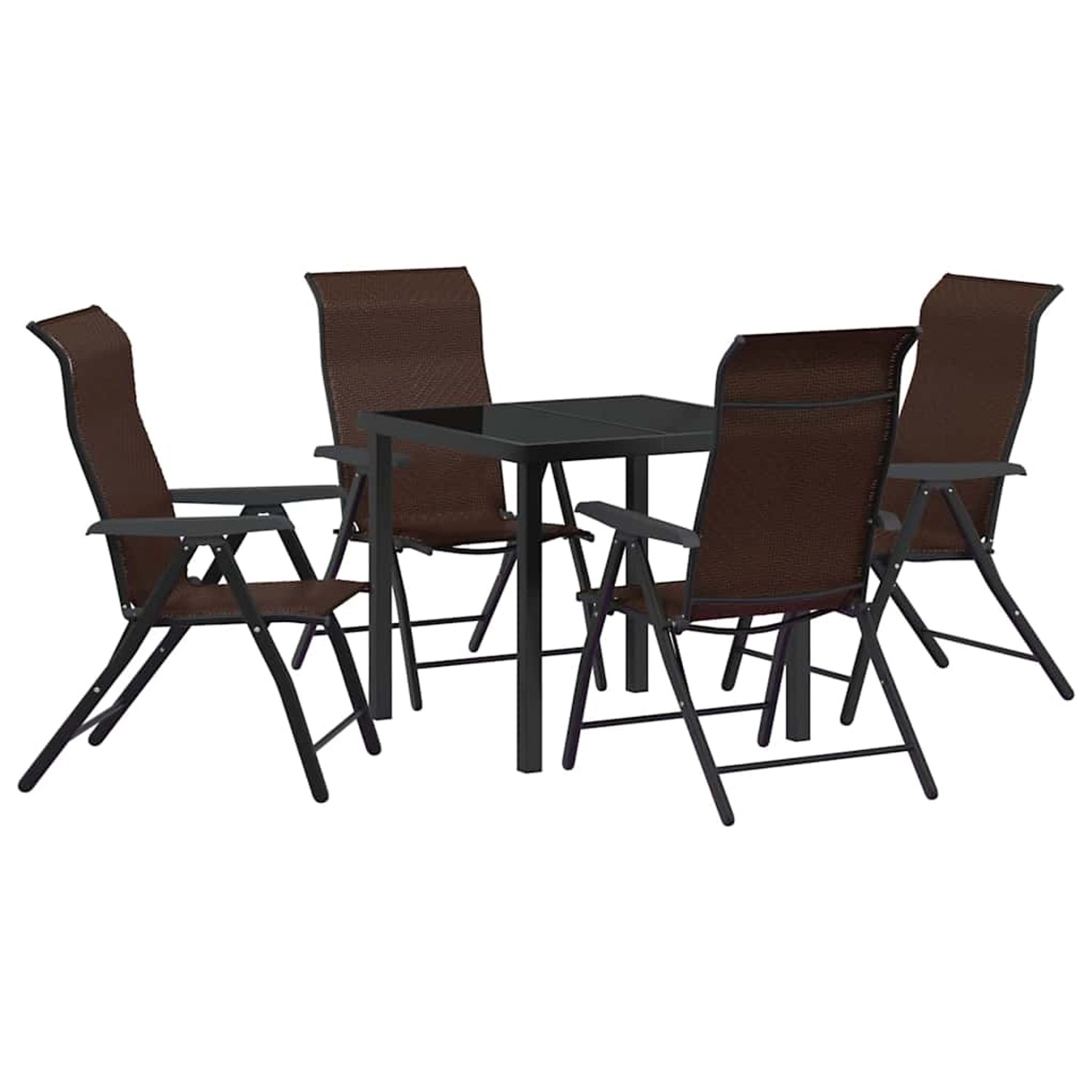 vidaXL Garten Essgruppe Höhenverstellbar 5-Tlg Braun Poly Rattan 3379262 günstig online kaufen