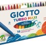 Giotto Turbo Maxi Fasermaler, 18 Stifte in verschiedenen Farben mit dicker Spitze.