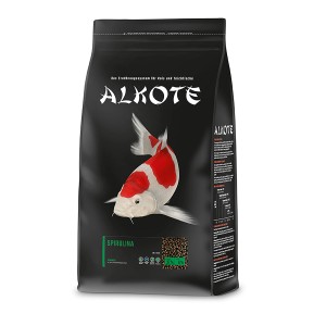 Alkote Fischfutter Spirulina, Sticks & Pellets, 3 kg. Farbfutter für Kois im Sommer.