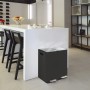 Spirella Kosmetikeimer Aliya, 2x20L, Schwarz Matt, mit zwei Fächern zur Mülltrennung.