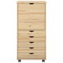 vidaXL Rollschrank Mit Rad Braun 53 x 39 x 103 cm Massivholz Kiefer 42032395_4