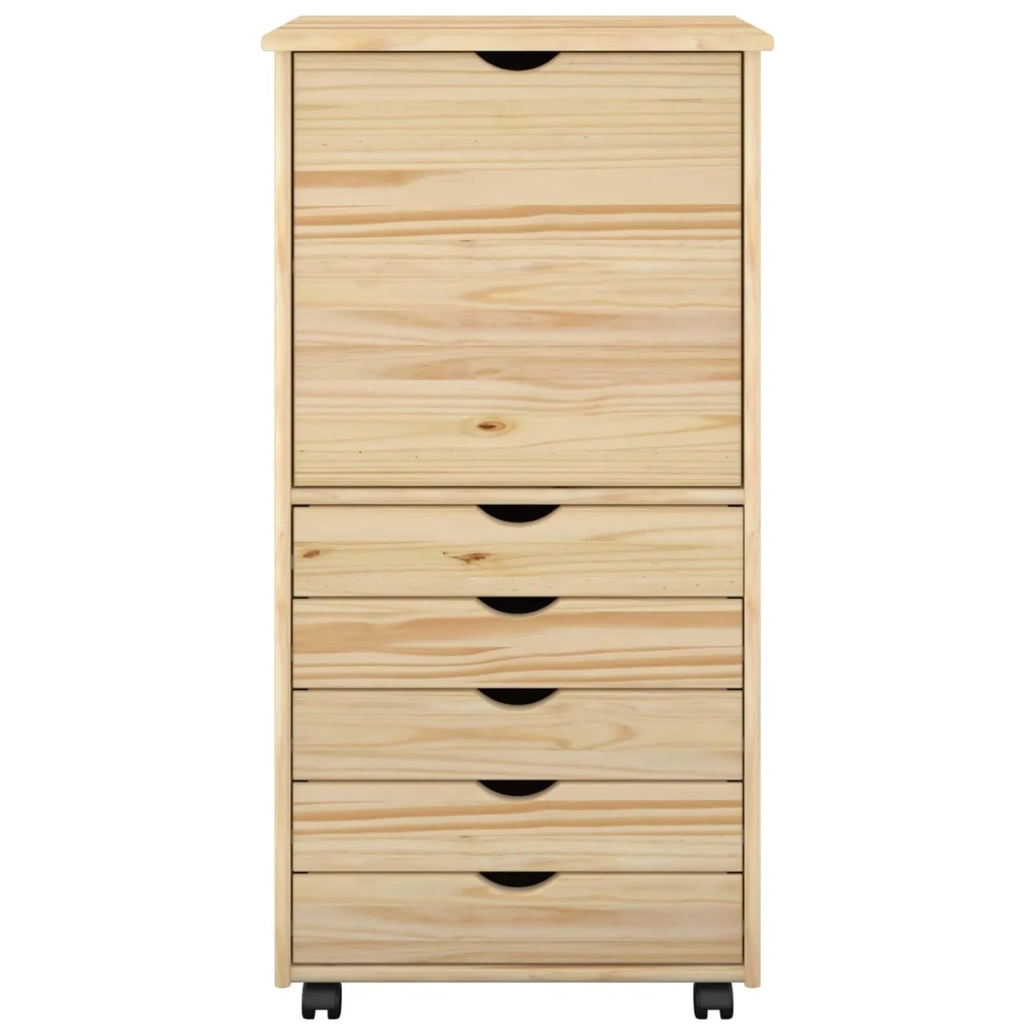 vidaXL Rollschrank Mit Rad Braun 53 x 39 x 103 cm Massivholz Kiefer 42032395_4