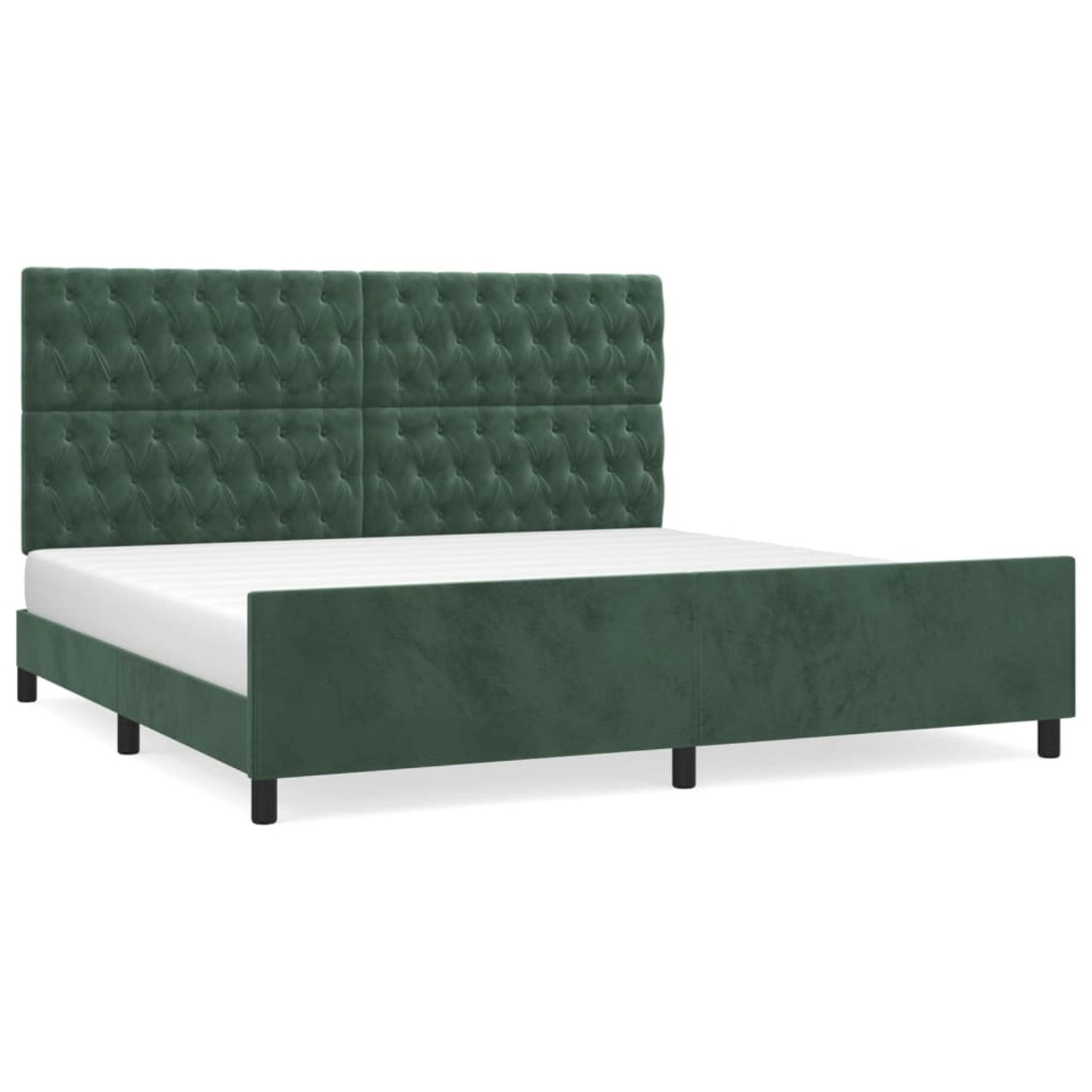 vidaXL Bettgestell mit Kopfteil Dunkelgrün 200x200 cm Samt Modell 51388558 günstig online kaufen