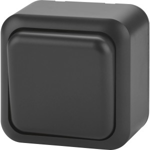 2-fach Aus-/Wechselschalter in Anthrazit für Aufputzmontage.