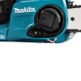 Makita Akku-Kettensäge DUC353Z, 2x18V, Detailansicht. Kompakte Bauweise, werkzeugloser Kettenwechsel.