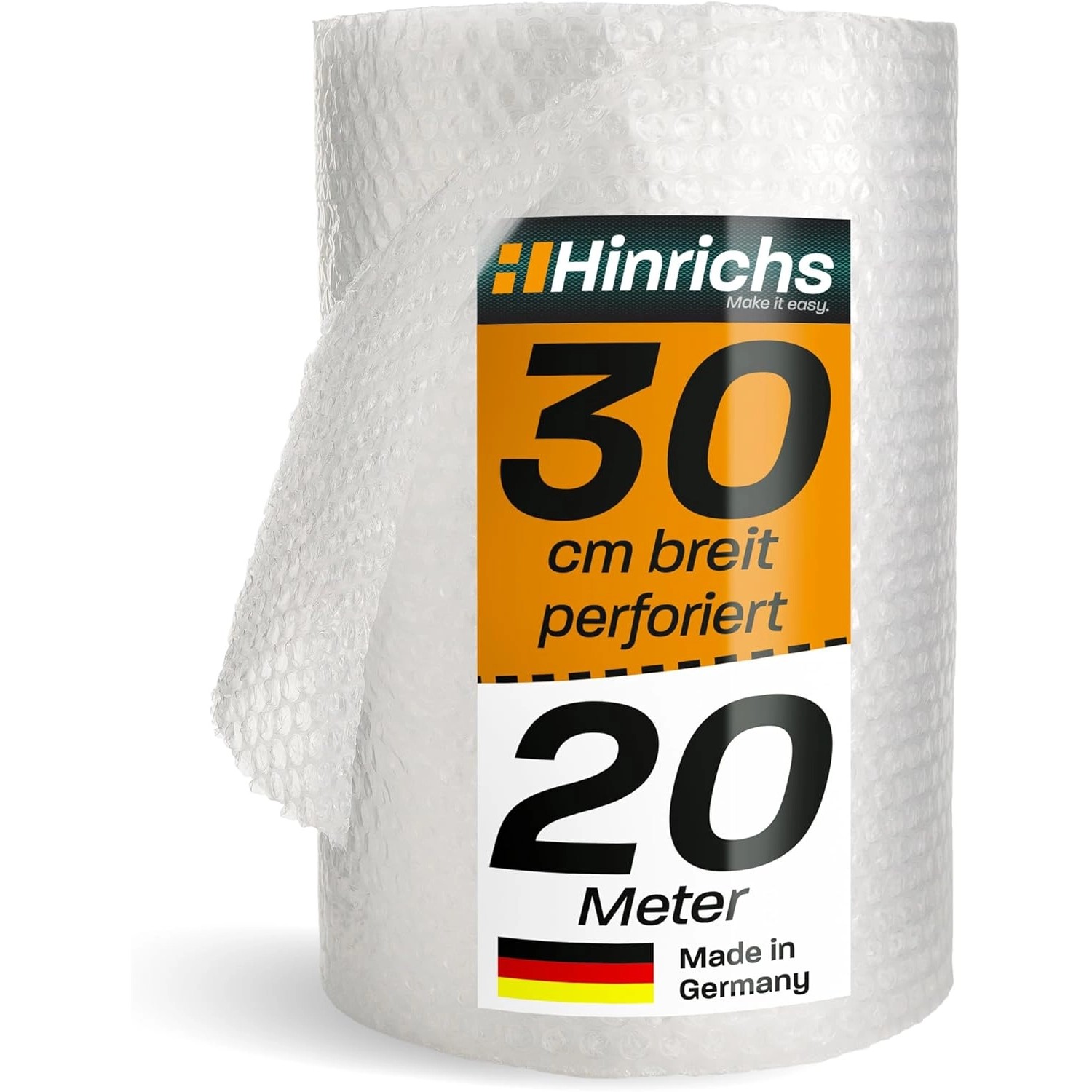 Hinrichs Luftpolsterfolie Rolle 20 x 0,3m Perforiert