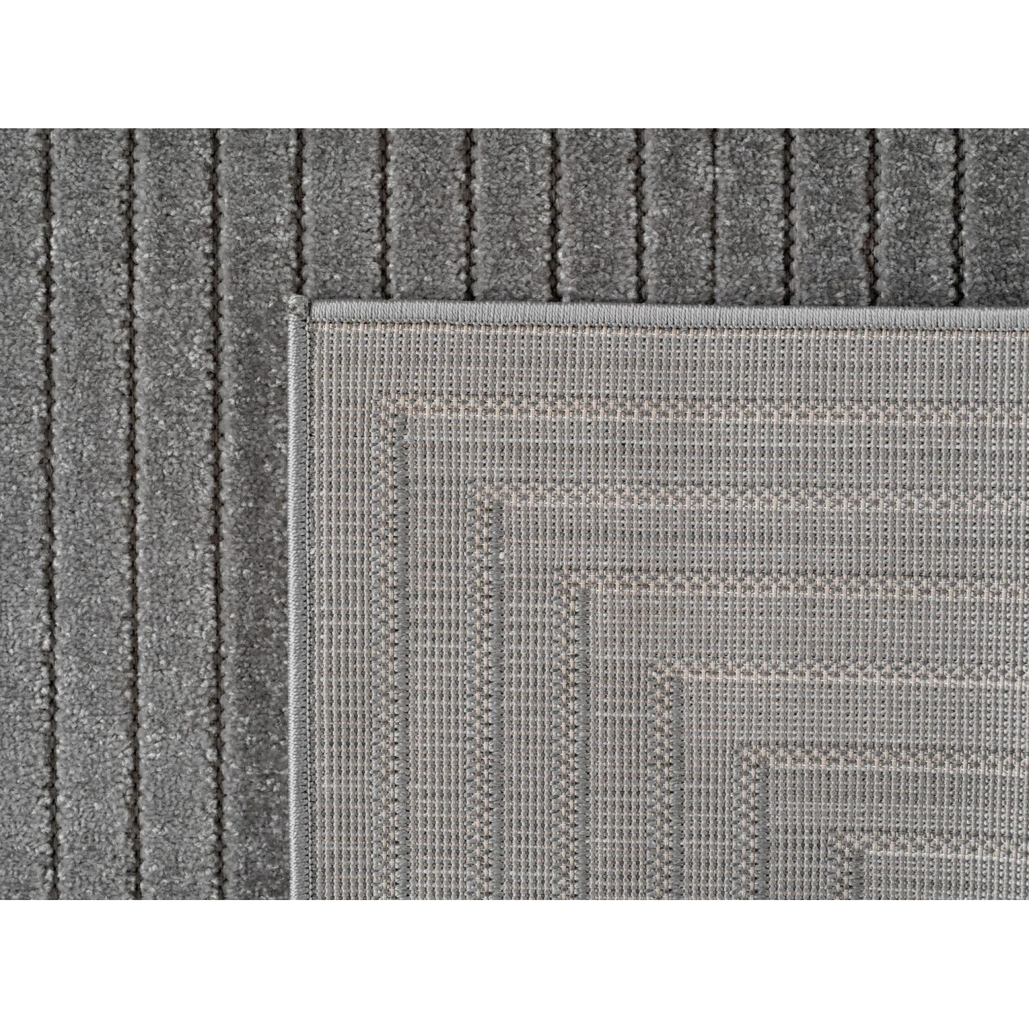 Ayyildiz Kurzflorteppich Nova 1202 in Silber, 280x370 cm, mit modernem 3D-Relief.