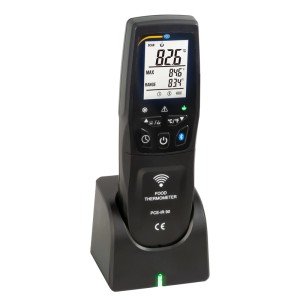 Digitalthermometer PCE Instruments IR 90 mit Ladestation. Messwerkzeug für Temperaturkontrolle.