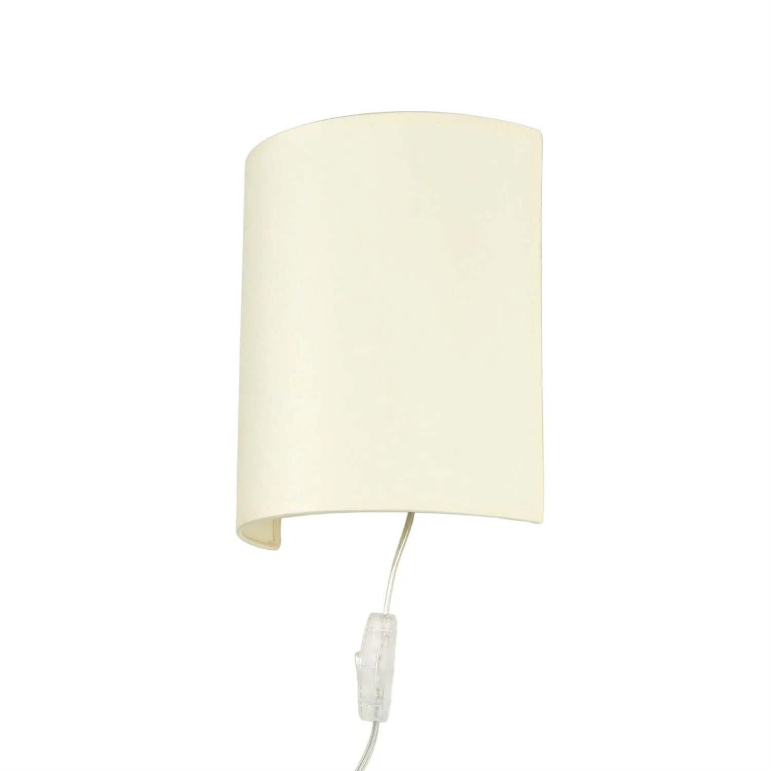 Licht-Erlebnisse Wandlampe Mit Kabel Und Stecker Metall Stoff E27 Up Down Creme