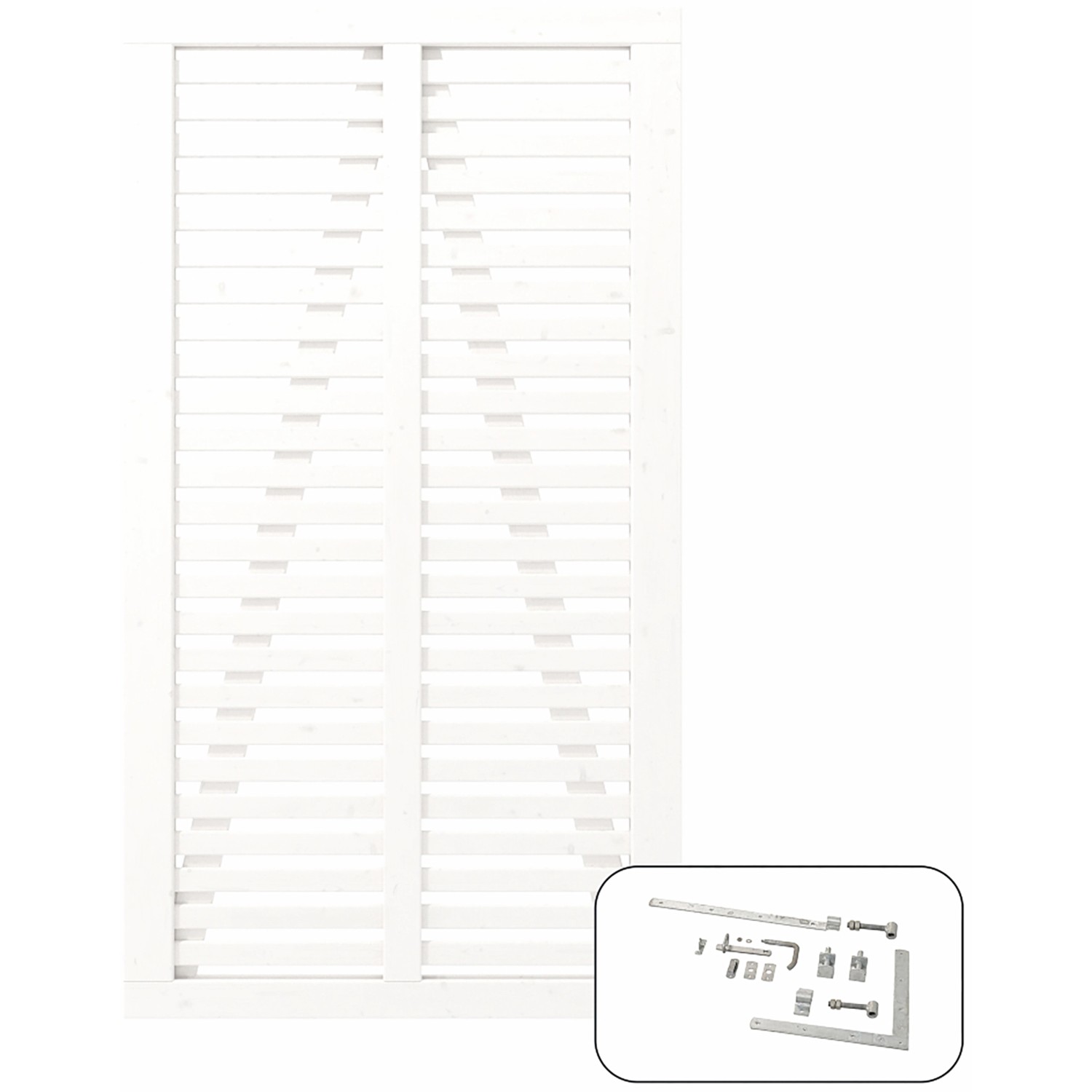 Einzeltor Harmoni Nadelholz Weiß 100 cm x 180 cm günstig online kaufen