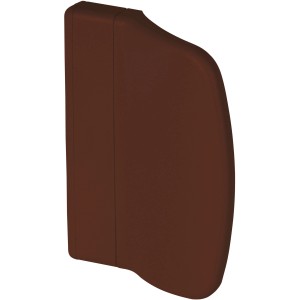 Brauner Alpertec Balkontürgriff aus Kunststoff, flachanliegend und mit verdeckter Verschraubung.