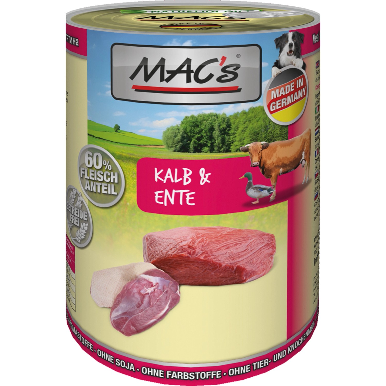 Mac's Hunde-Nassfutter Kalb und Ente 400 g