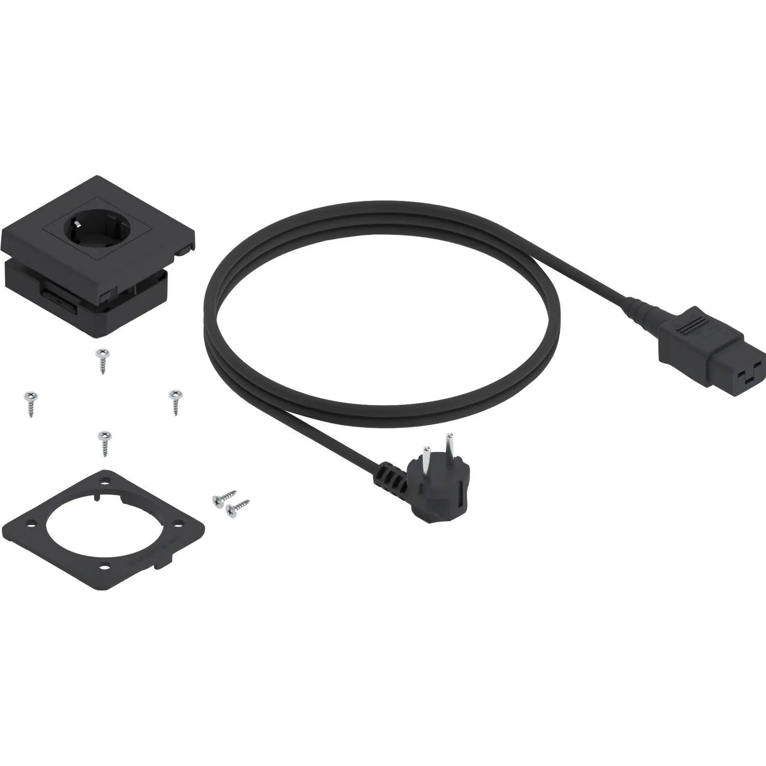 Blum Einbausteckdose Amperos AC Schubladensteckdose Schwarz