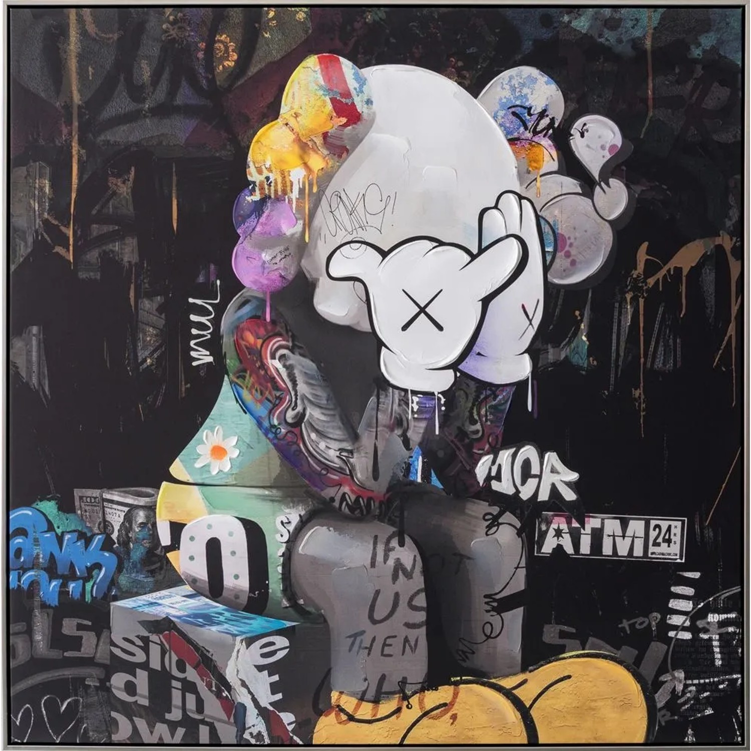 Art Universe Leinwandbild Thinking Mouse 102 x 102 cm