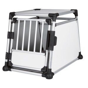 Trixie Transportbox aus Aluminium, Größe M-L, 63x65x90cm, für Hunde. Stabil, sicher und gut belüftet.